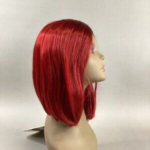 Luna Short Straight #DSR Raging Red Premium Synthetic Lace Part Wig